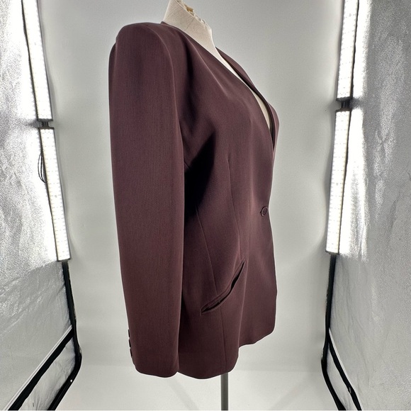 Emanuel Ungaro blazer size 14 48 brown one button with pockets corpcore jacket - Picture 9 of 12